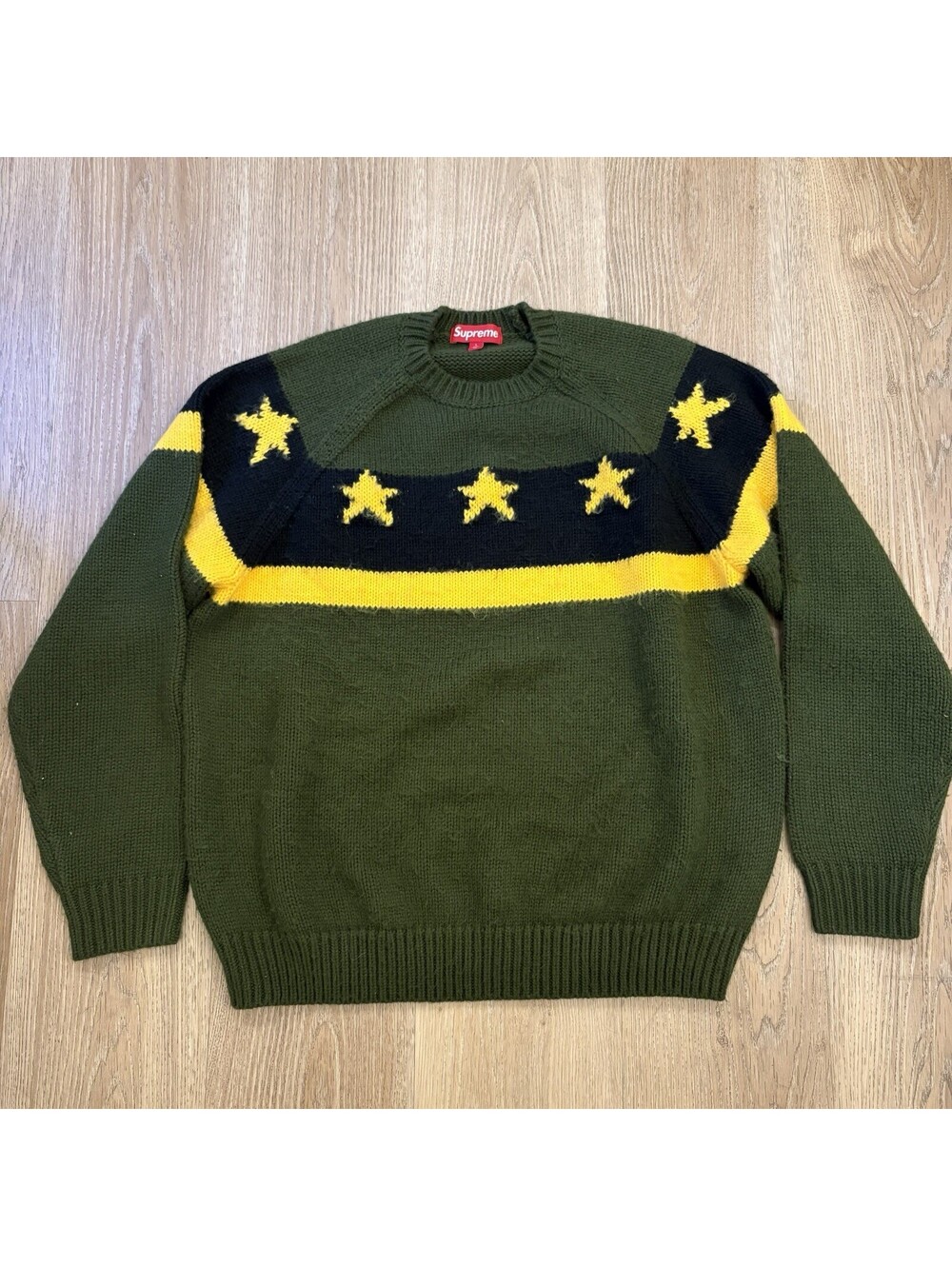 0023 Supreme Stars Sweater Green Large